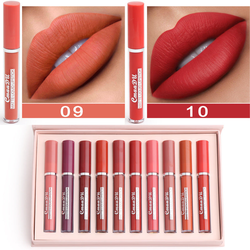 RootedCareUK 10-Piece Waterproof Matte Lipstick Set