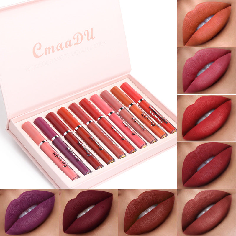 RootedCareUK 10-Piece Waterproof Matte Lipstick Set
