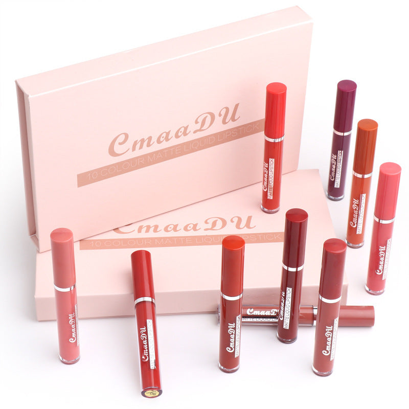 RootedCareUK 10-Piece Waterproof Matte Lipstick Set