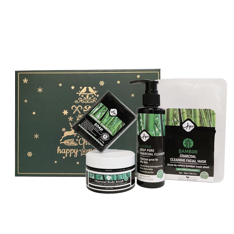 OEM Cosmetic Set Gift Charcoal Kojic Acid Skin Care Private Skincare Set