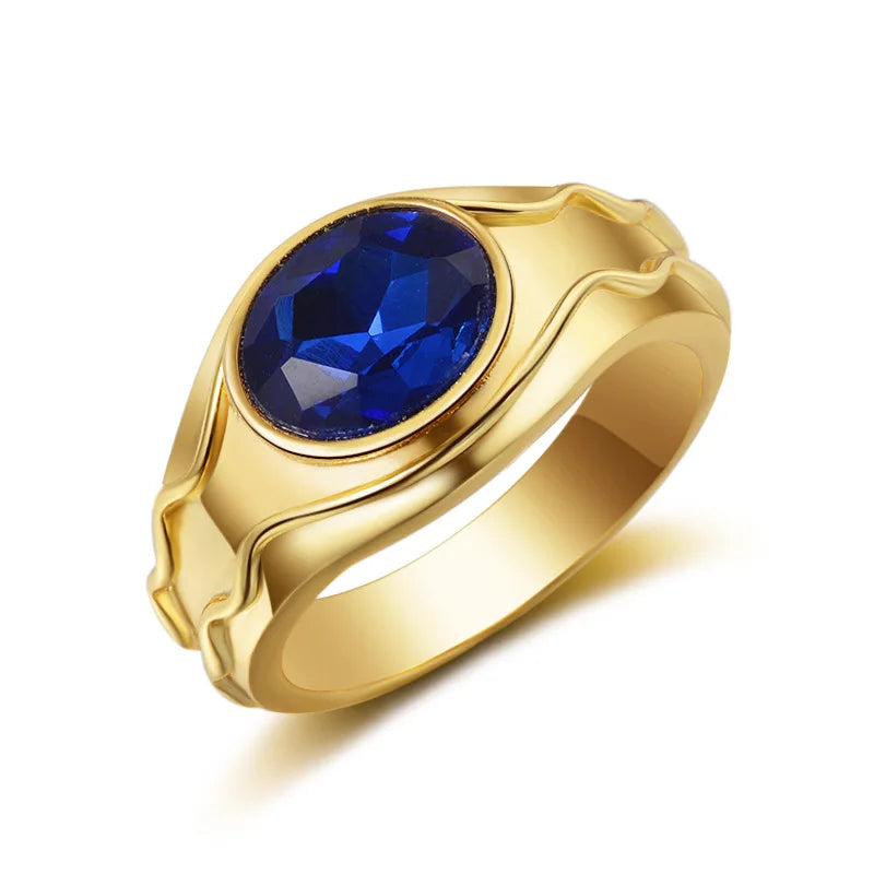 Anel de Pedra Azul Ar Elrond Vilya do SdA, Joia Masculina da Moda, Presente de Fã de Alta Qualidade