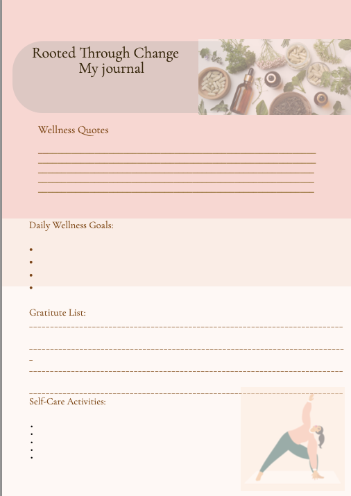 Rooted Through Change - Wellness Journal- It's now available!
