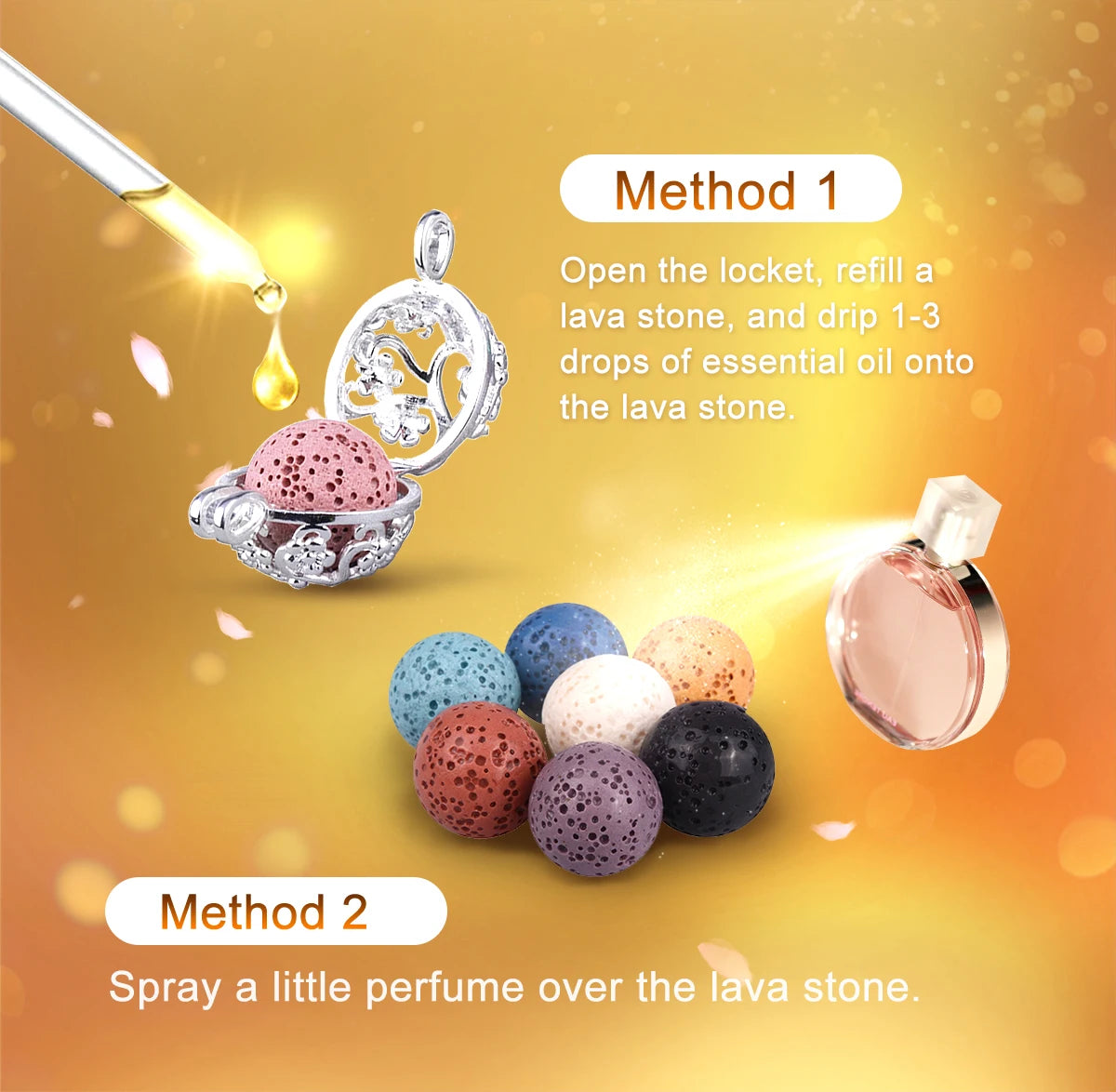 Eudora 14/18mm Aromatherapy Nature Lava Stone